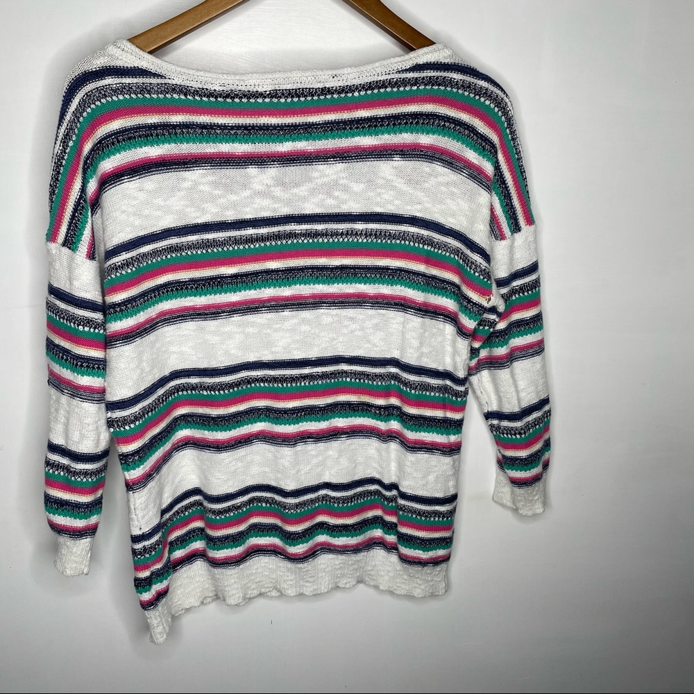 🍋American Living 3/4 sleeve striped sweater - Picture 5 of 6